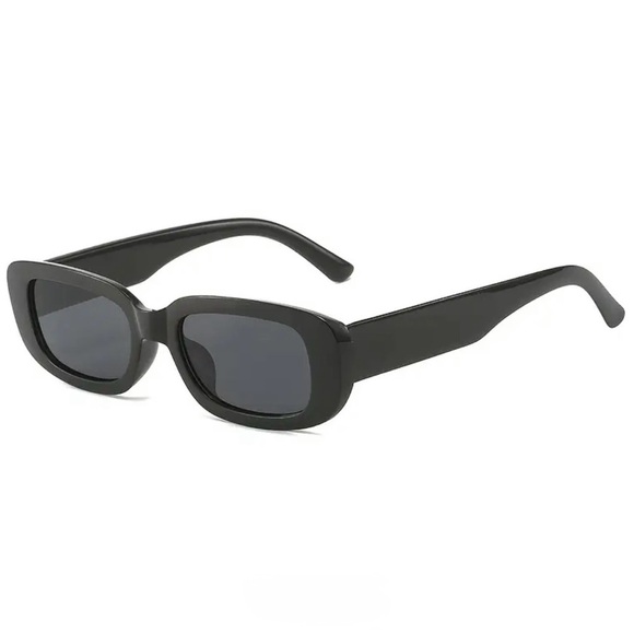 Bold Black Rectangular Sunglasses - Picture 2 of 3